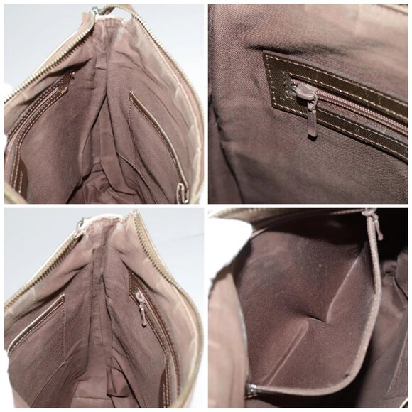 BURBERRY Nova Check Shoulder Bag Canvas Leather Beige Gold Auth - Picture 13 of 15